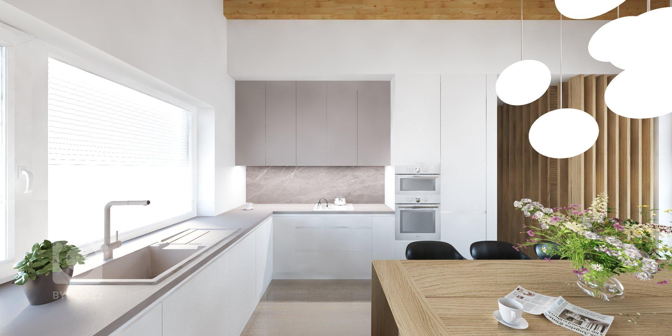 Príjemný interiér rodinného domu, ktorý je navrhnutý v obľúbených naturálnych farbách s dôrazom na nadčasovosť.
