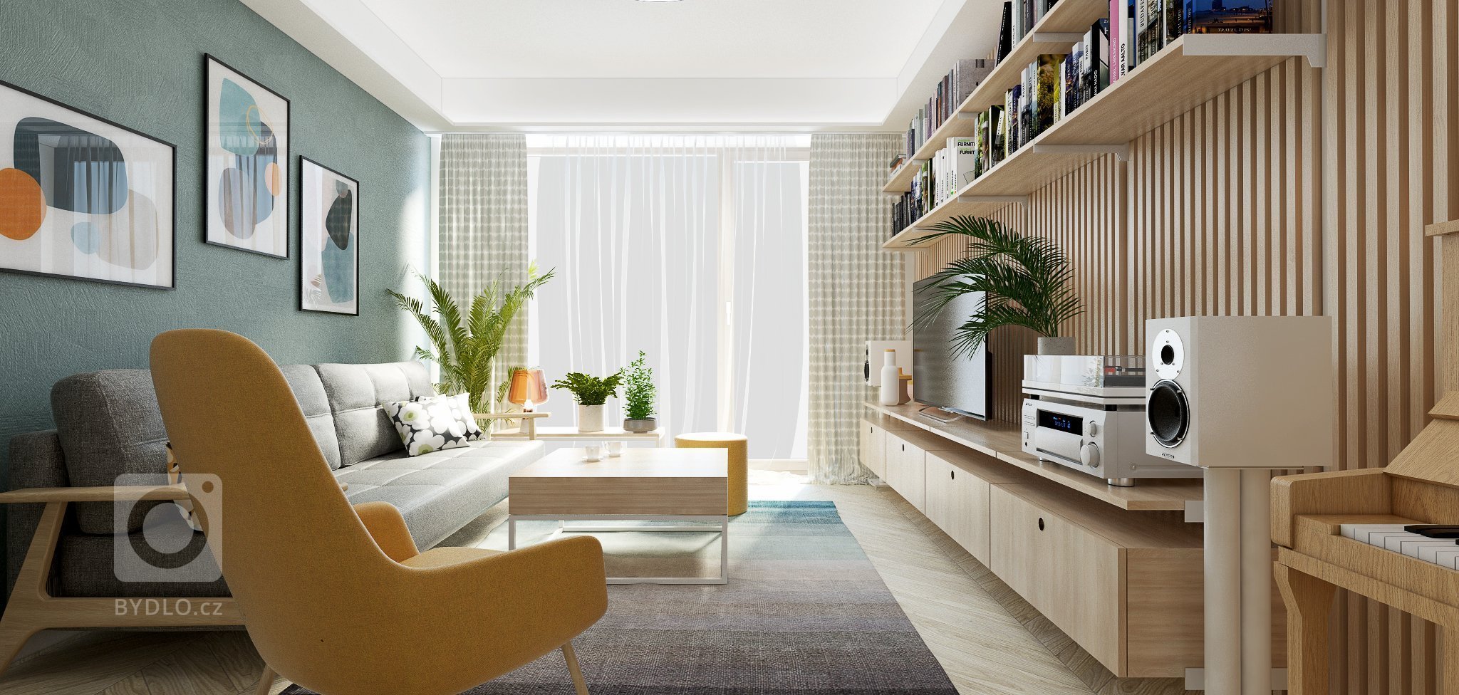 3-izbový byt v príjemnej kombinácii dreva a pastelových farieb
