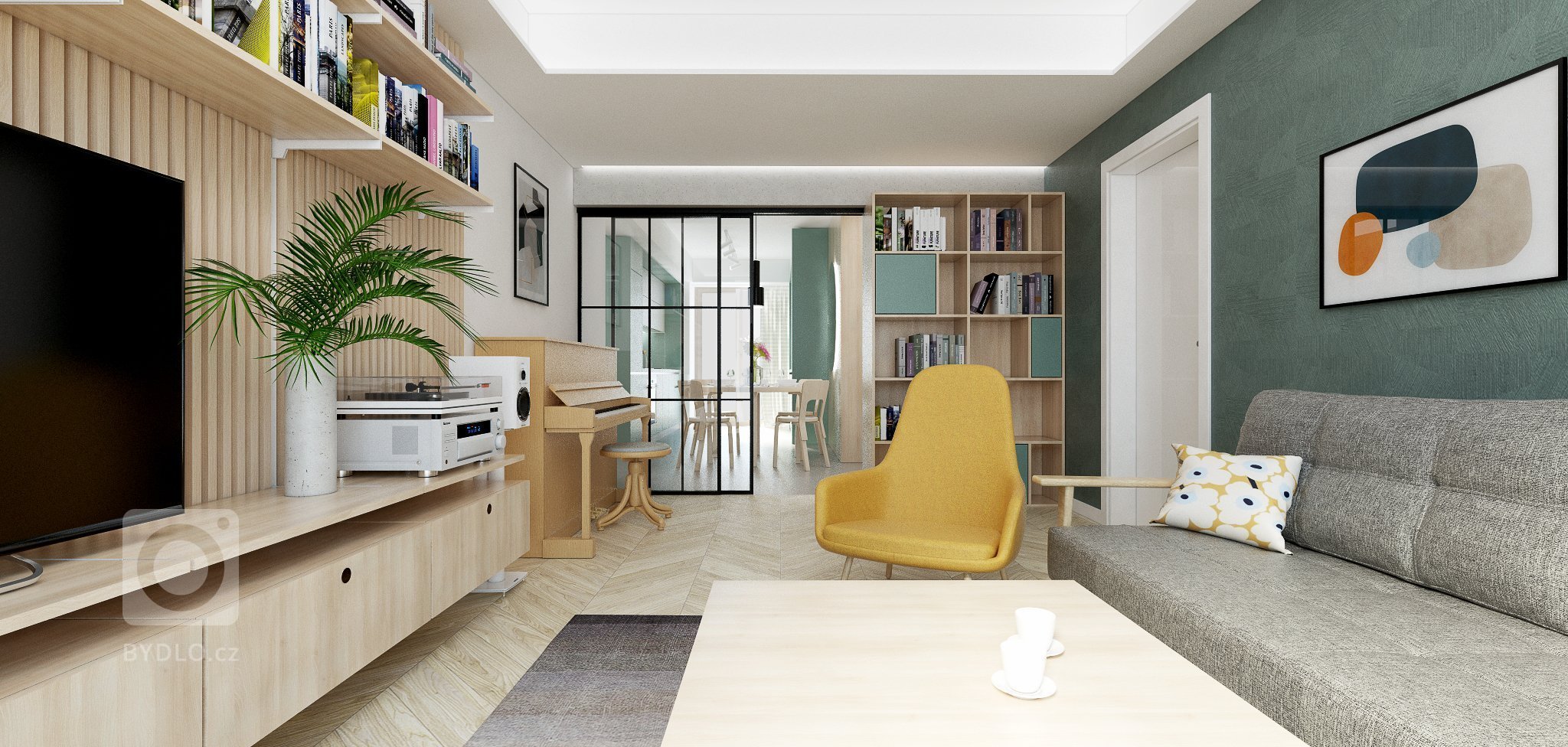 3-izbový byt v príjemnej kombinácii dreva a pastelových farieb
