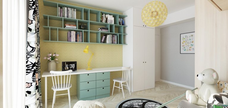 3-izbový byt v príjemnej kombinácii dreva a pastelových farieb
