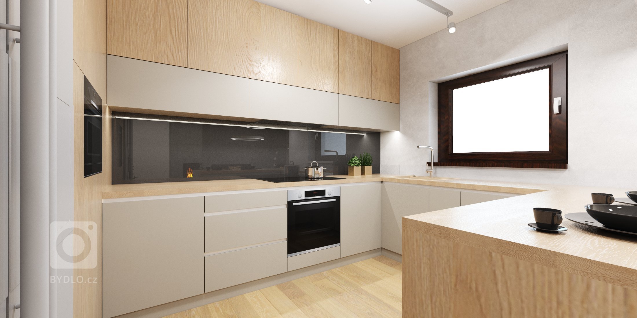 Rodinný dom sa nesie v duchu príjemného svetlého dreva kombinovaného s betónovou stierkou. Žlté a čierne akcenty&nbsp; v interiéri farebne kontrastujú
