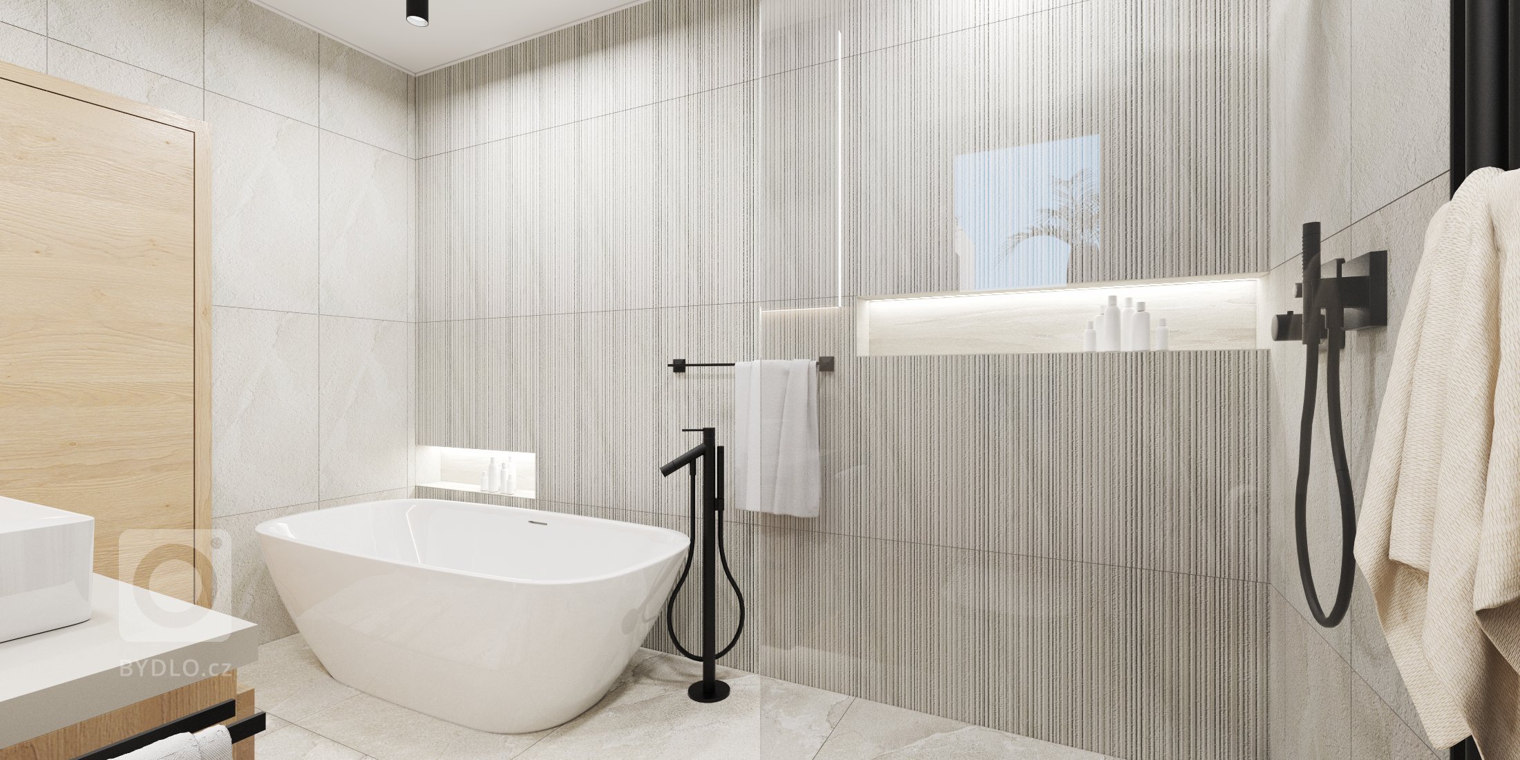 Rodinný dom sa nesie v duchu príjemného svetlého dreva kombinovaného s betónovou stierkou. Žlté a čierne akcenty&nbsp; v interiéri farebne kontrastujú
