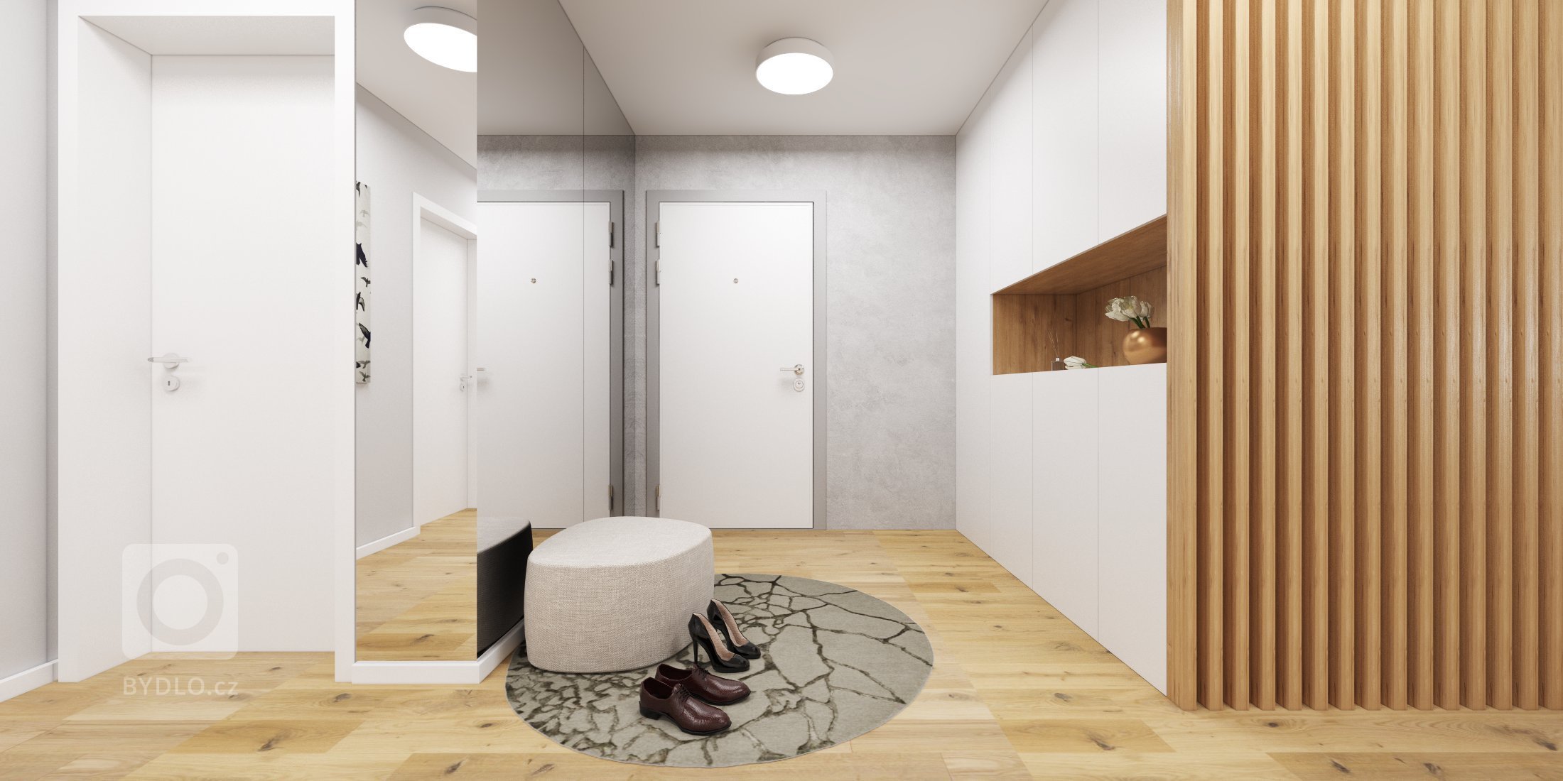 Projekt bytu pre mladú rodinu v novostavbe Blumentál v Bratislave. V návrhu kontrastuje betónová stierka s drevom na bielom podklade. Byt je vzdušný,…