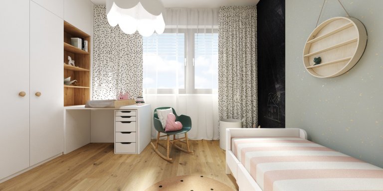Projekt bytu pre mladú rodinu v novostavbe Blumentál v Bratislave. V návrhu kontrastuje betónová stierka s drevom na bielom podklade. Byt je vzdušný,…