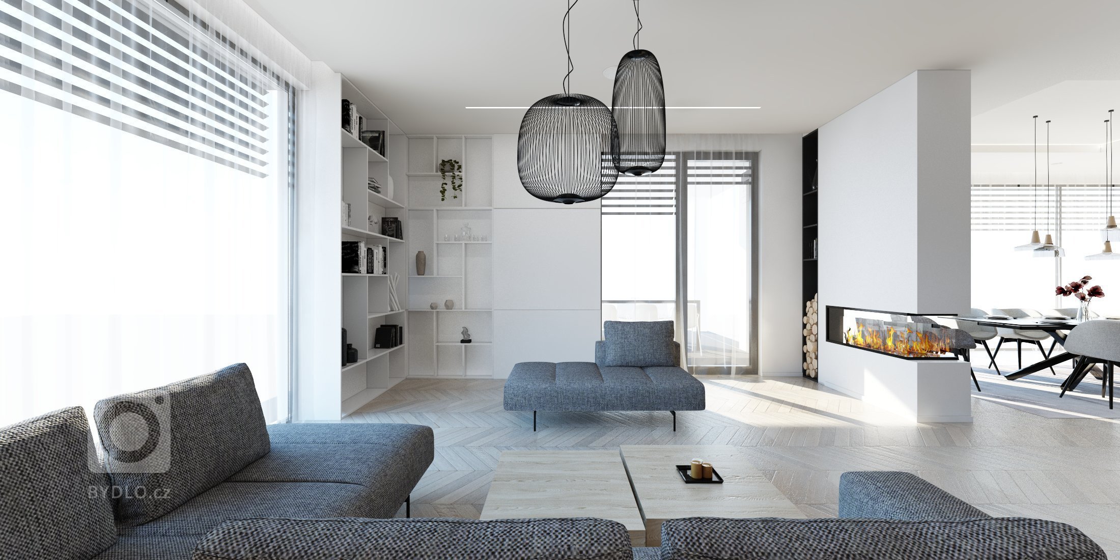 Minimalistický interiér rodinného domu,&nbsp;vyjadřuje touhu po volném prostoru s minimem nábytku.&nbsp;Čisté linie, jemné barvy, žádné vzory a jasné tvary.…