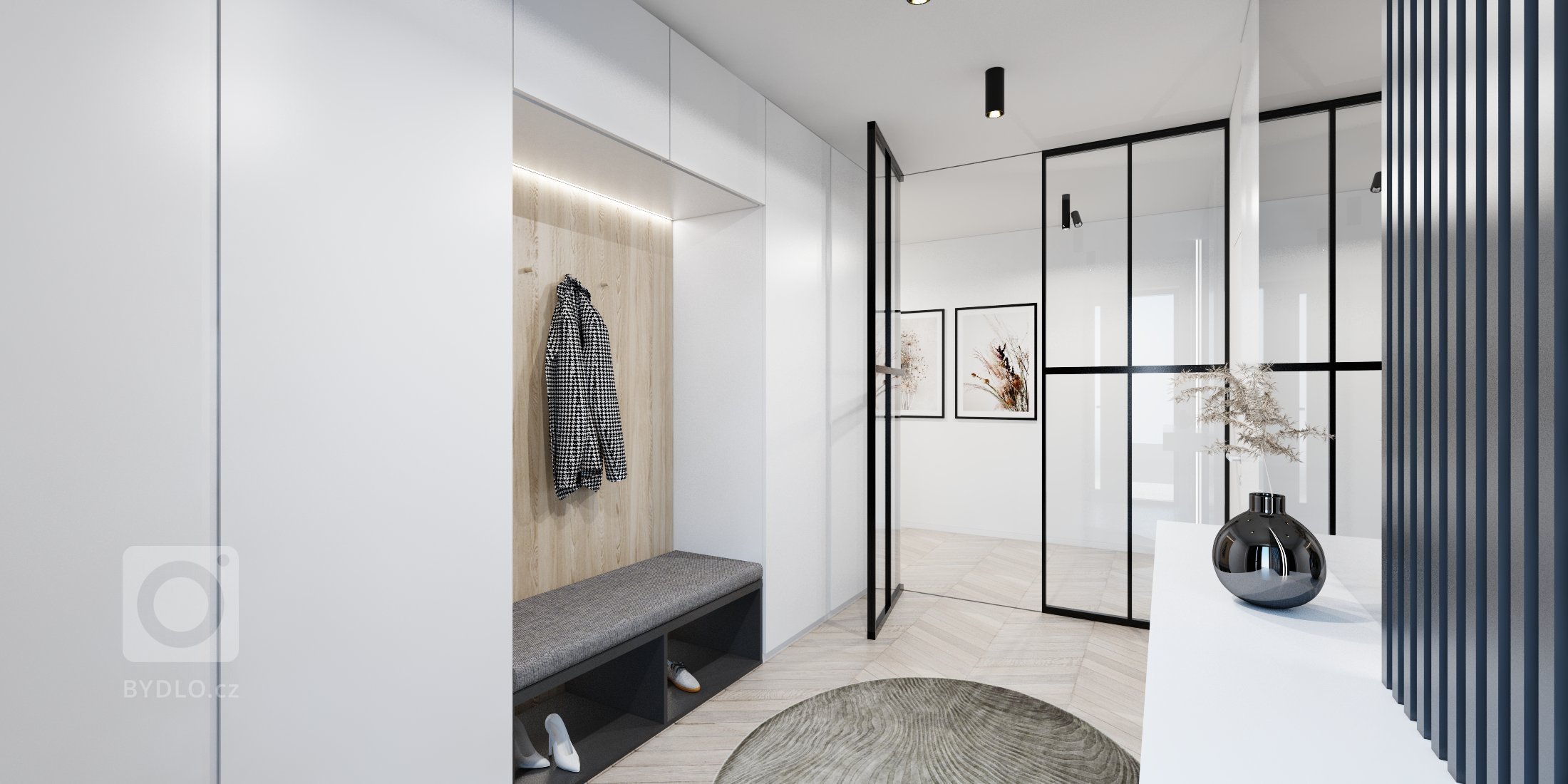 Minimalistický interiér rodinného domu,&nbsp;vyjadřuje touhu po volném prostoru s minimem nábytku.&nbsp;Čisté linie, jemné barvy, žádné vzory a jasné tvary.…