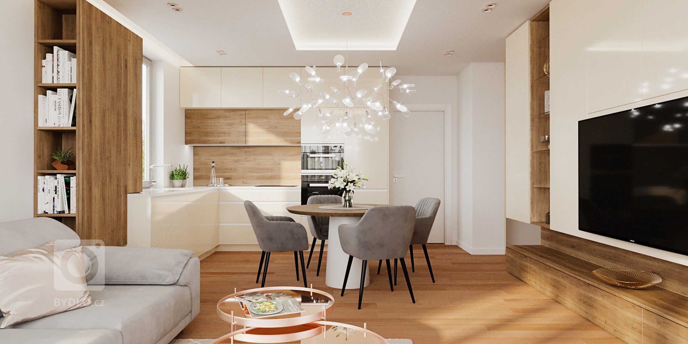 Elegantný byt v zemitých farbách.&nbsp;Dôležitou úlohou, ktorá súvisela s požiadavkou na jednoduchý čistý interiér, bolo vytvoriť dostatok úložných priestorov.…