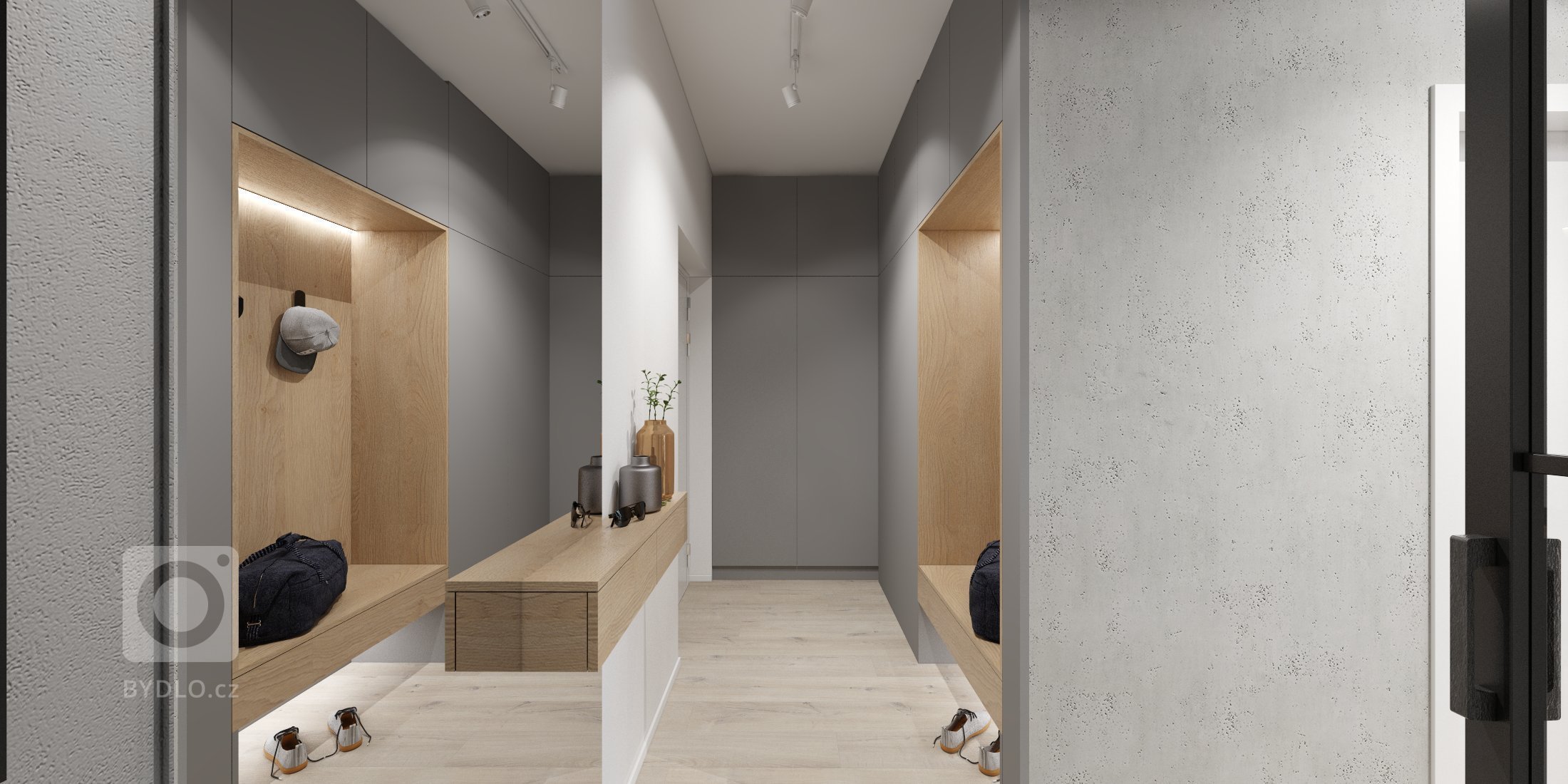 Komplexný návrh bytu, pánsky interiér s nádychom industriálu
