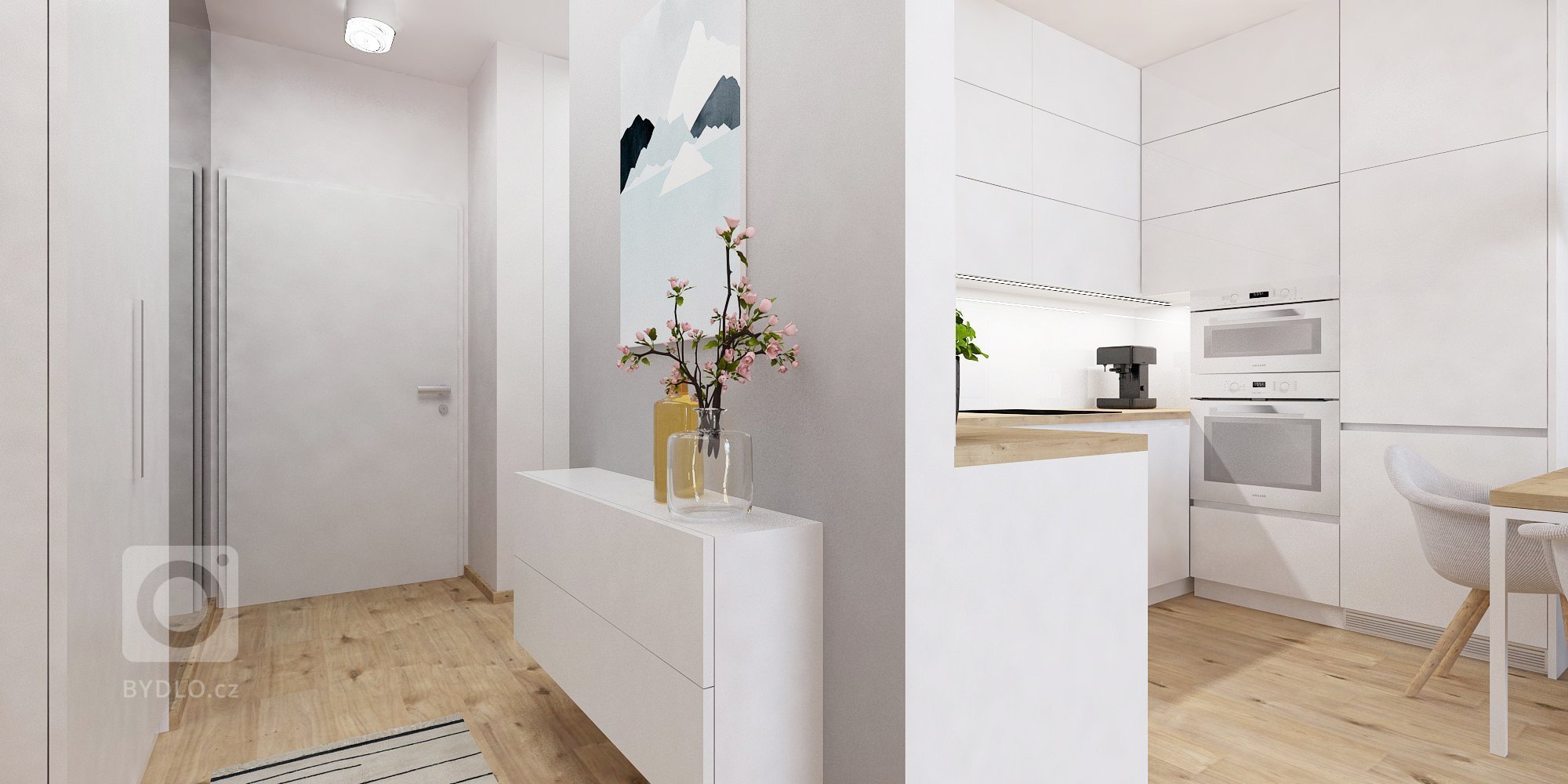 Nový interiér v projekte Slnečnice&nbsp;sa nesie v príjemnej a overenej kombinácii bielej farby a dreva. Elegantný podklad návrhu jemne ozvláštňujú prvky s…