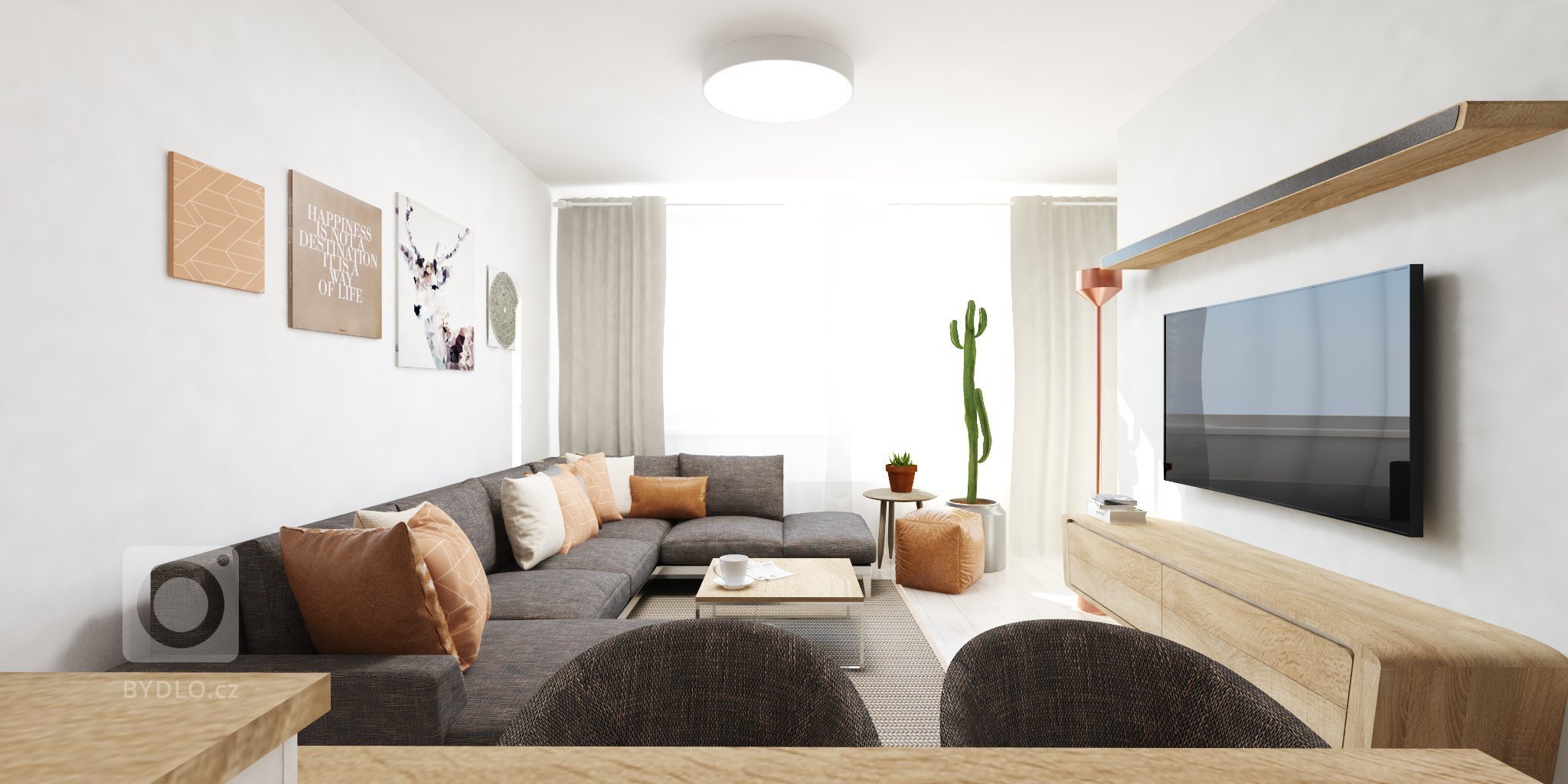 Elegantný 3 izbový byt v projekte&nbsp;Čerešne, ktorý Vás osloví svojou harmóniou farieb a materiálov, je najnovší interiér z našej dielne.&nbsp;
