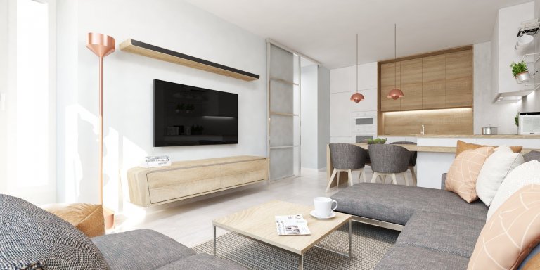 Elegantný 3 izbový byt v projekte&nbsp;Čerešne, ktorý Vás osloví svojou harmóniou farieb a materiálov, je najnovší interiér z našej dielne.&nbsp;
