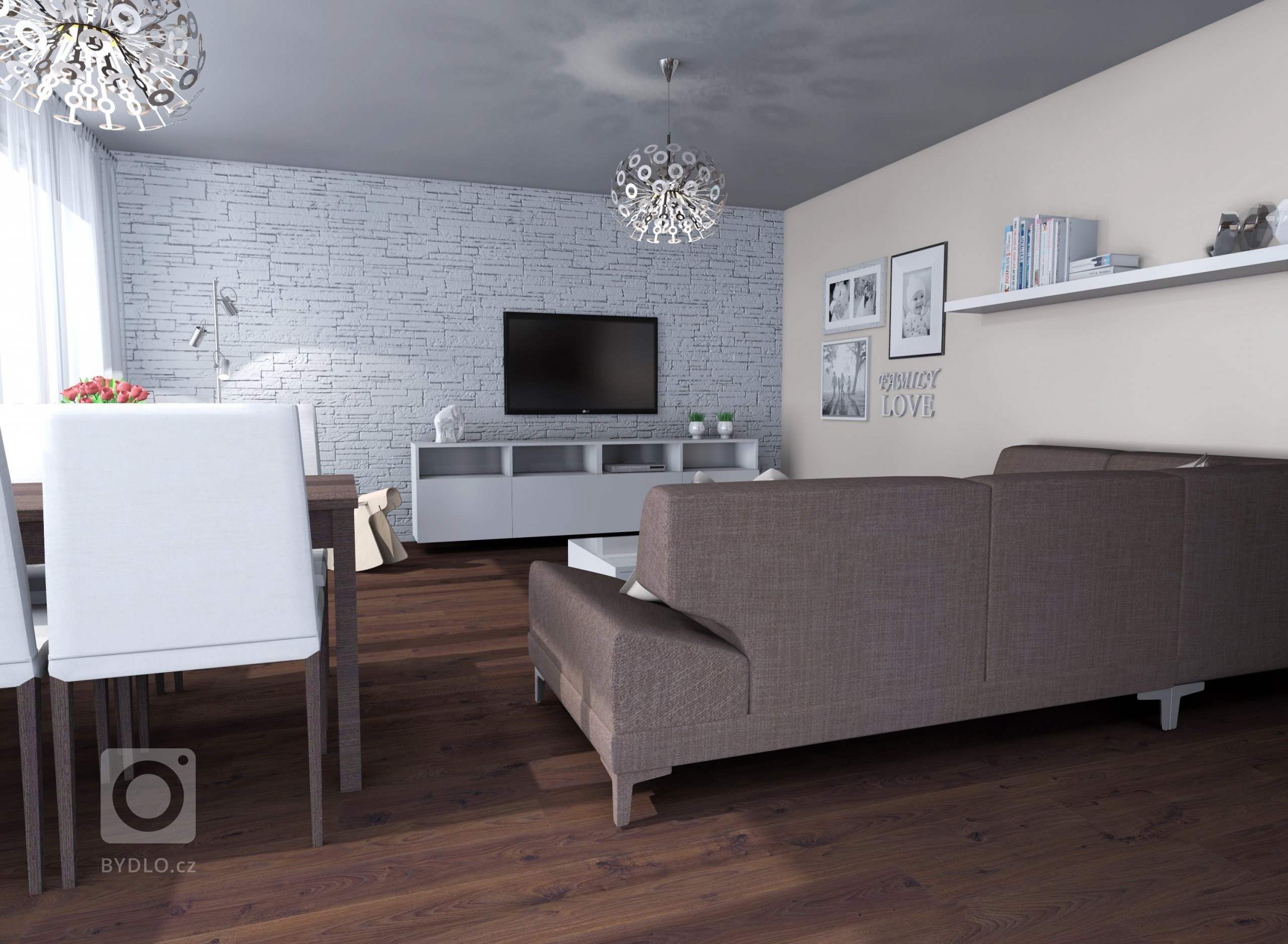 Obývací pokoj s jídelním koutem