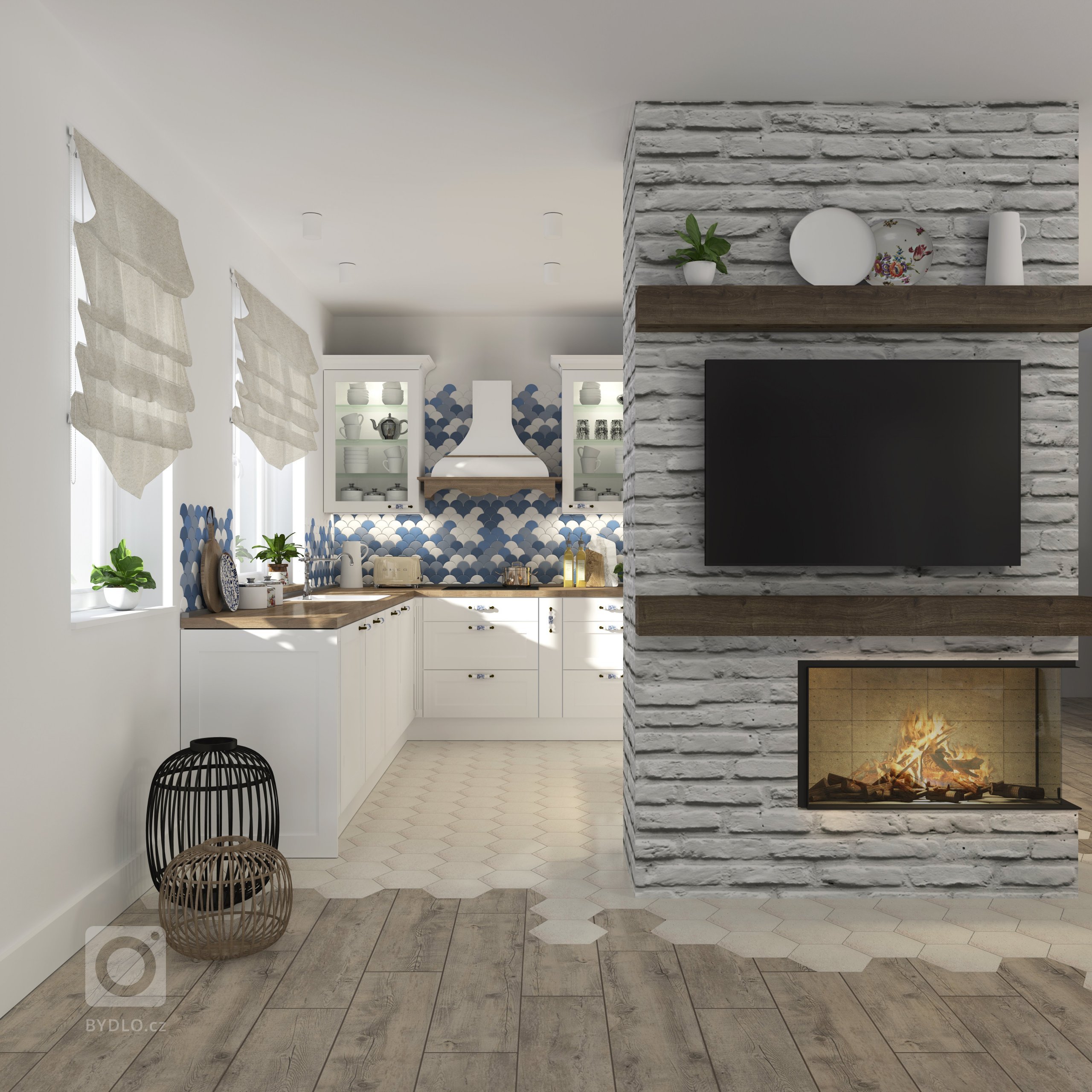 Vidiecka kuchyňa s pultom ktorý slúži zároveň aj ako barový s príjemným&nbsp; osvetlením. Drez s výhľadom do záhrady. Jedálenská časť umiestnená taktiež do…