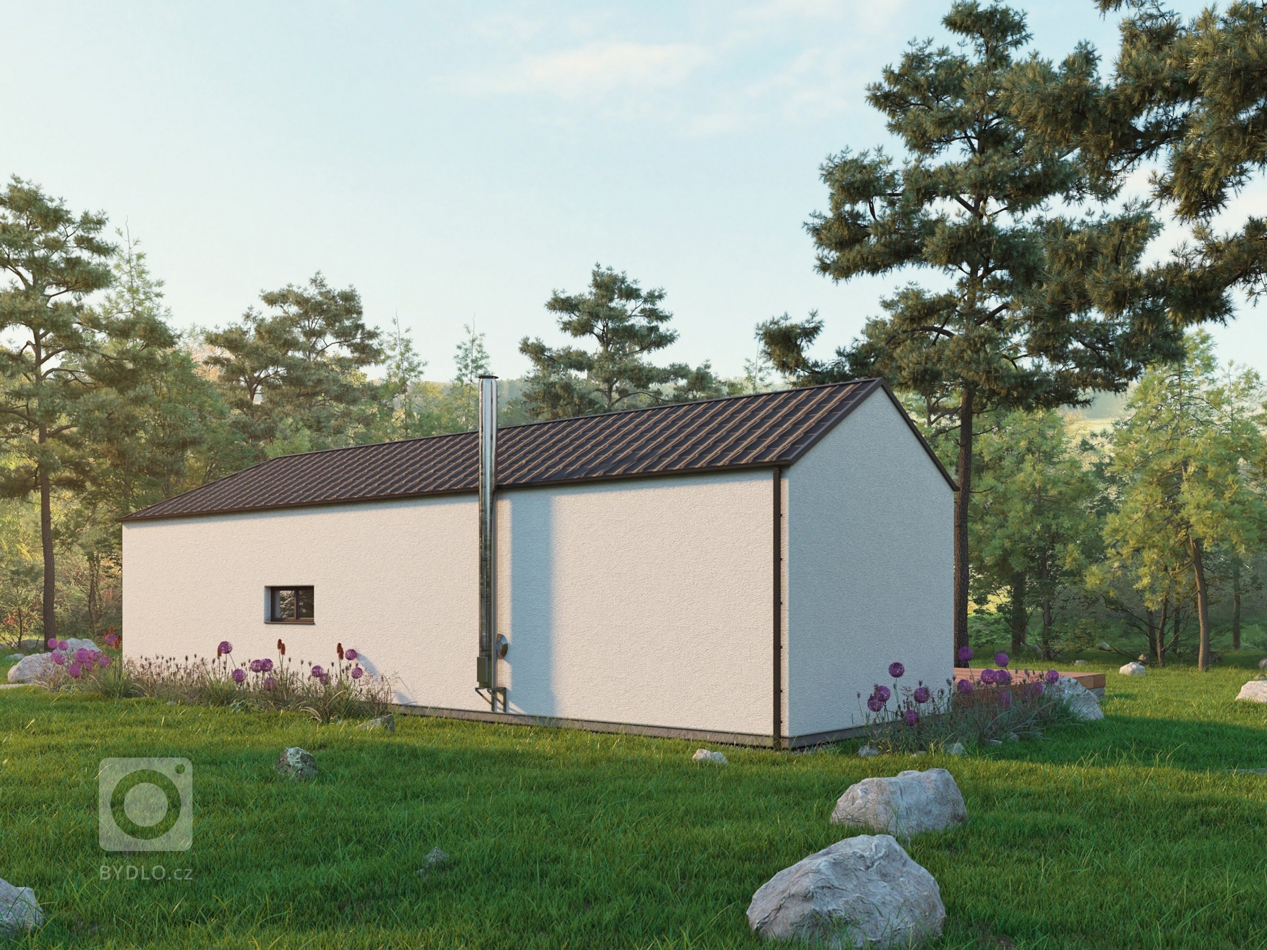 Oblíbená dvoumodulová dřevostavba s půdorysem do tvaru L může být vystavěna přímo v místě pozemku zákazníka či v případě pozemku vhodného pro usazení modulů…