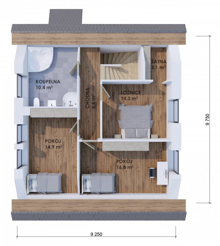 Velmi efektivně řešený dům do patra o dispozicích 5+kk. Přízemý se vyznačuje prostorným obývacím pokojem s kuchyňským koutem o velikosti 45 m2, koupelnou,…