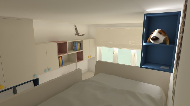 Návrh dětského pokoje pro tři děti. Pokoj není příliš velký a musely se vejít&nbsp;tři postele, úložné&nbsp;prostory na oblečení a&nbsp;hračky&nbsp;a také…