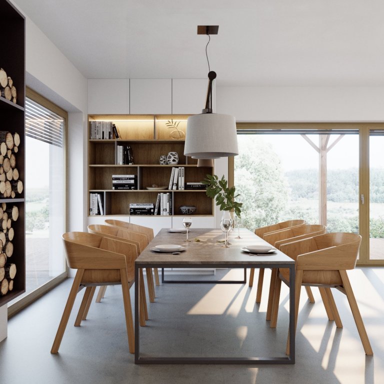 Bydlení u lesa, louka místo zahrady, srnky chodící až na práh domu... tento dům je pro milovníky přírody jako dělaný.

Velké světlé prostory jsou vyplněné…