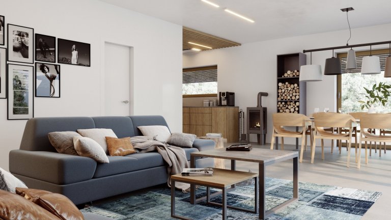 Bydlení u lesa, louka místo zahrady, srnky chodící až na práh domu... tento dům je pro milovníky přírody jako dělaný.

Velké světlé prostory jsou vyplněné…