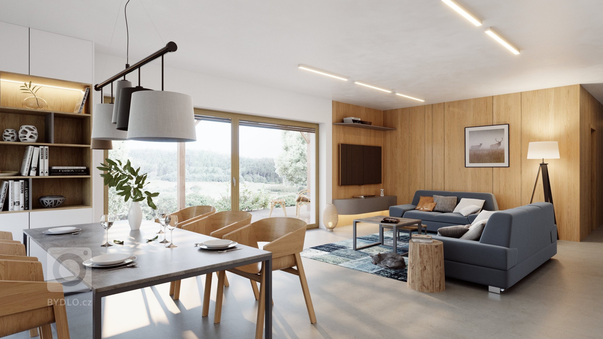 Bydlení u lesa, louka místo zahrady, srnky chodící až na práh domu... tento dům je pro milovníky přírody jako dělaný.

Velké světlé prostory jsou vyplněné…