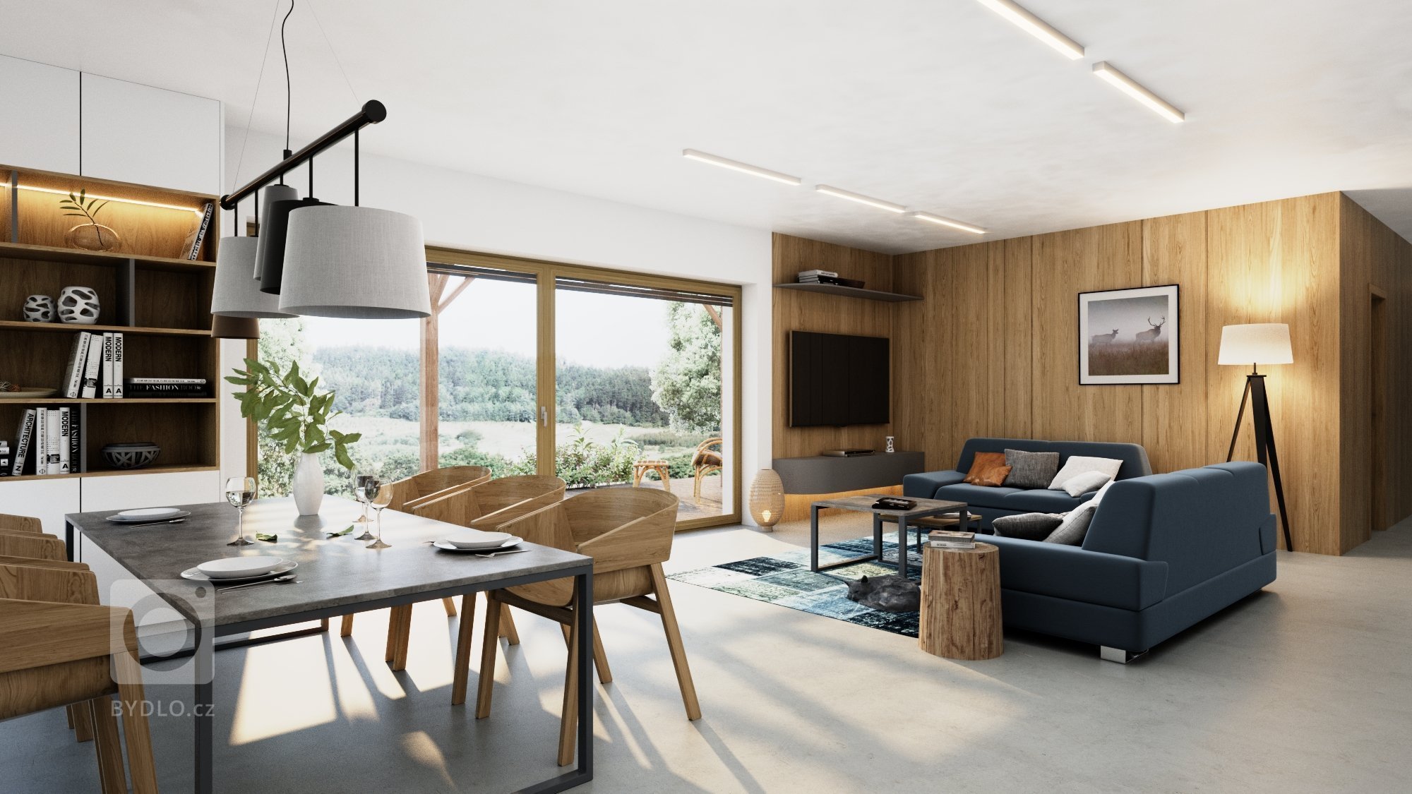 Bydlení u lesa, louka místo zahrady, srnky chodící až na práh domu... tento dům je pro milovníky přírody jako dělaný.

Velké světlé prostory jsou vyplněné…