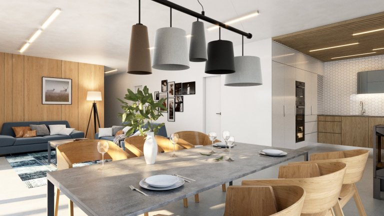 Bydlení u lesa, louka místo zahrady, srnky chodící až na práh domu... tento dům je pro milovníky přírody jako dělaný.

Velké světlé prostory jsou vyplněné…