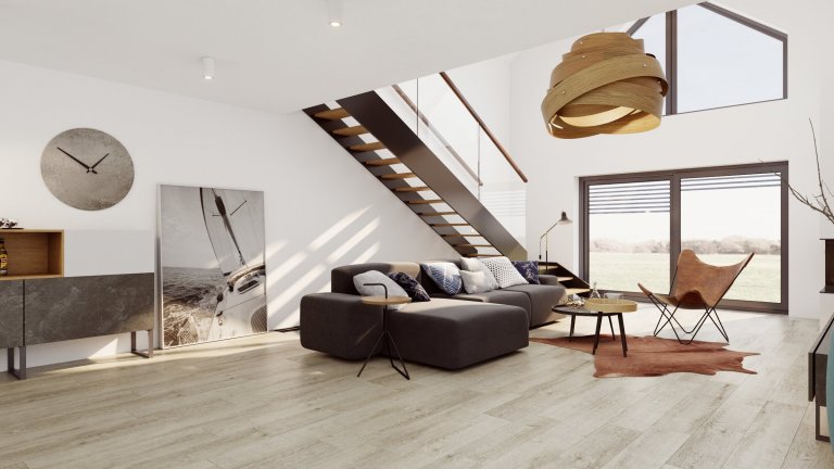 Hlavní obytný prostor je srdce domova, právě proto jej s klienty tvoříme nejčastěji. Tento je v domě na malé vesnici, s klasickou sedlovou střechou, zvenku…