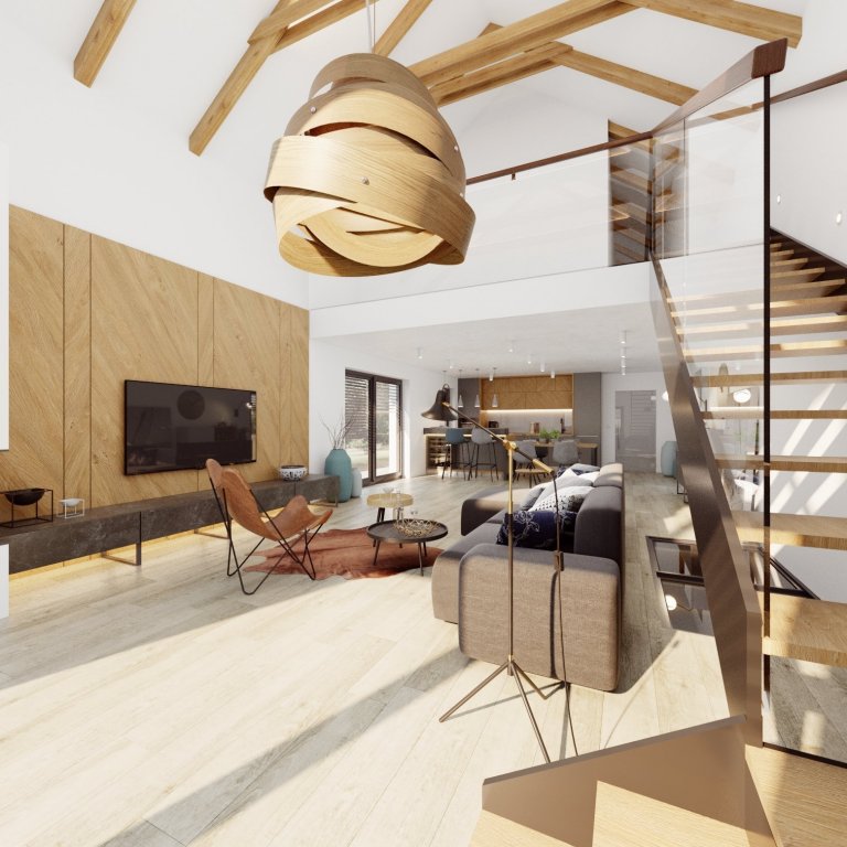 Hlavní obytný prostor je srdce domova, právě proto jej s klienty tvoříme nejčastěji. Tento je v domě na malé vesnici, s klasickou sedlovou střechou, zvenku…