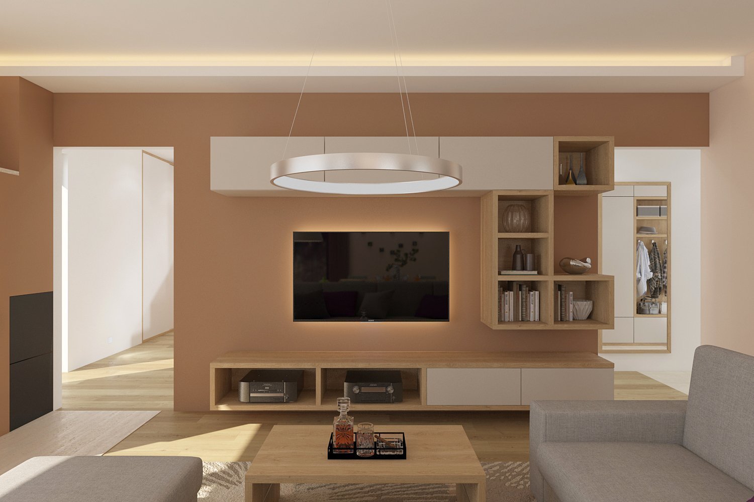 Členitá TV sestava