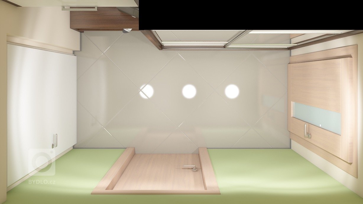 Vstupní předsíň v dekoru tmavého dřeva a bílého lesku. S otevřeným botníkem, věšákovou stěnou a vestavěnou skříní.&nbsp;
