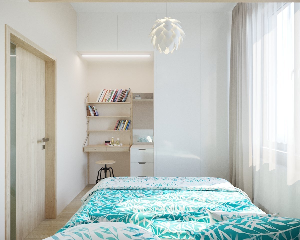 Modrá ložnice s dokonalou letní atmosférou