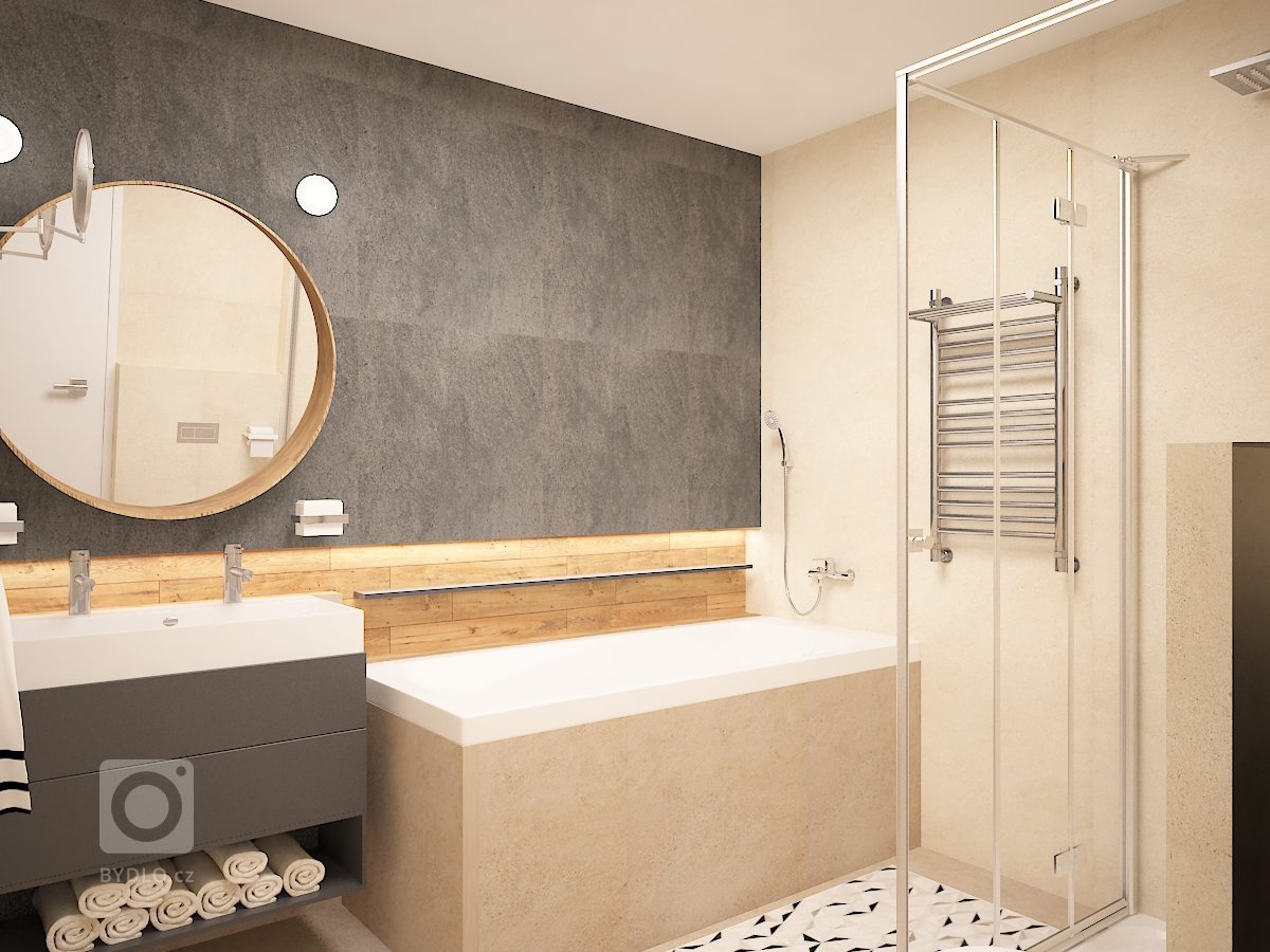 Veškeré vybavení obývacího pokoje jsme umístili do vestavěné stěny, která se táhne po celé šíři místnosti. Do&nbsp;ní jsou vloženy tři jednoduché niky &ndash;…