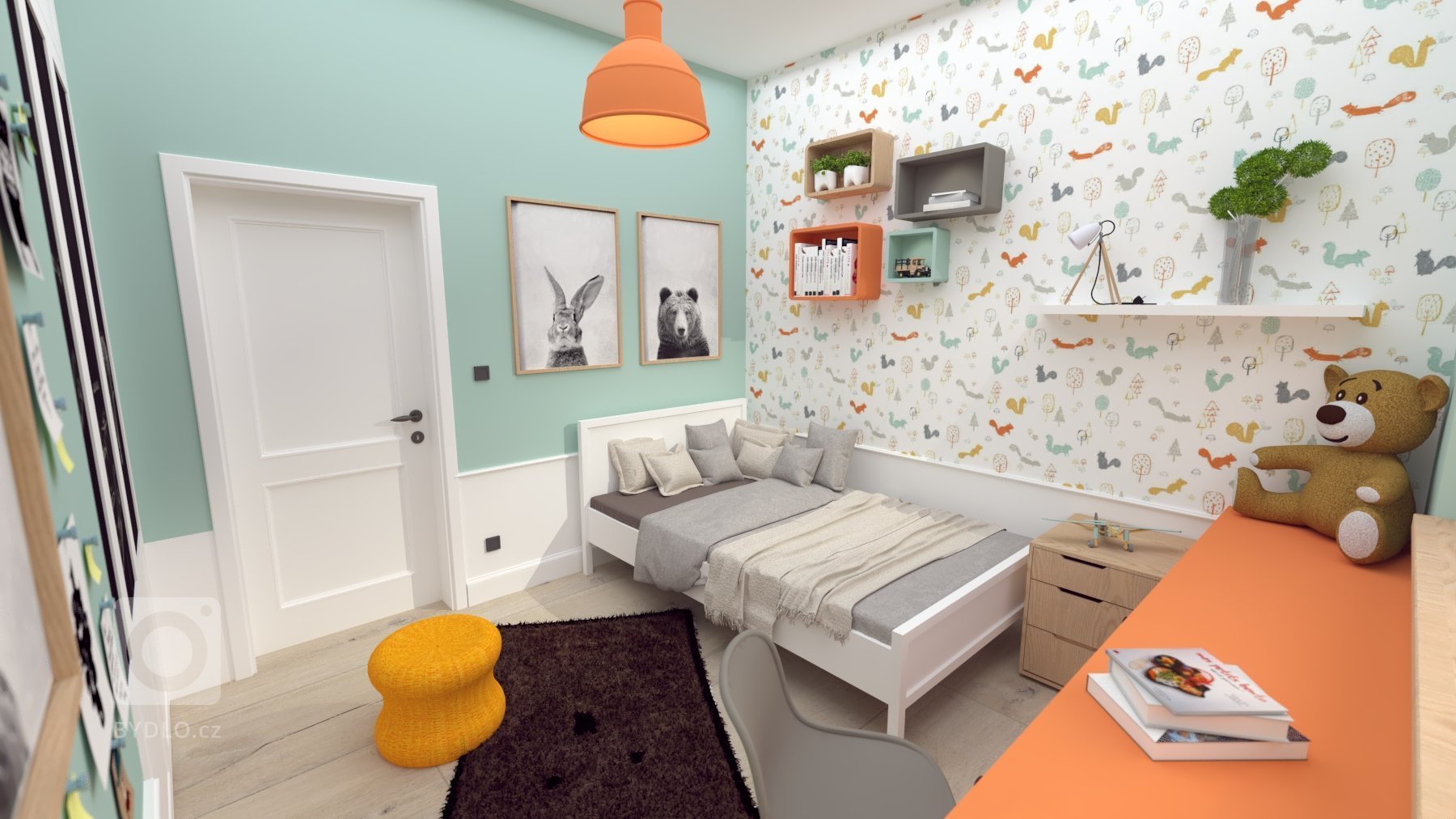 Projekt, v ktorom sa nám prelínajú viaceré štýly&nbsp;od industriálneho cez škandinávsky až po eklektický. Asi najlepšie ho vyjadruje veľký obraz medveďa…