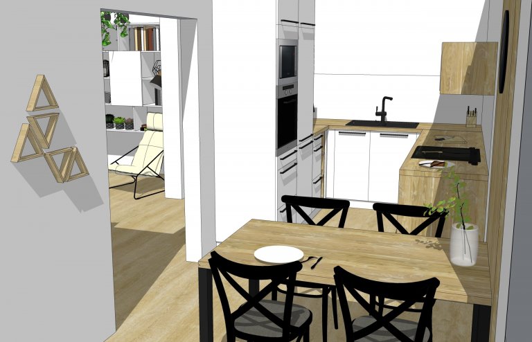 BYT V PANELOVÉM DOMĚ - ZMĚNA DISPOZICE, NÁVRH KUCHYNĚ A OBÝVÁKU
Jednalo se o kompletní rekonstrukci velkého bytu, kde jsme řešili především zásadní změnu…