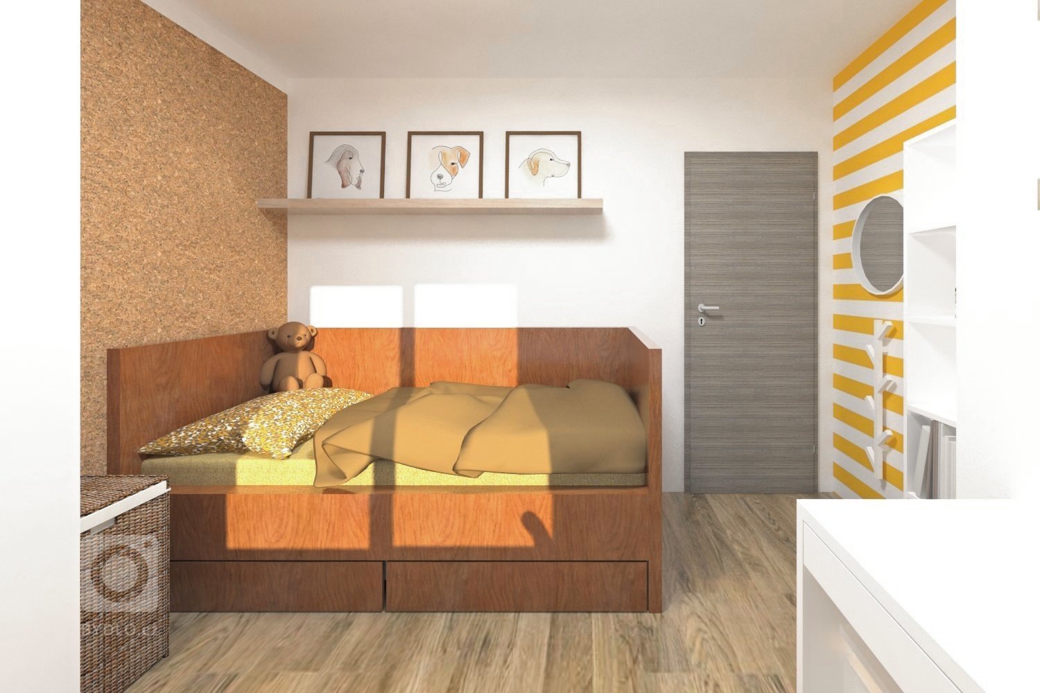 Dětský pokoj pro školačku má velmi malou plochu, proto bylo nutné při návrhu dbát na účelné využití prostoru. Zadáním majitelů bylo poskytnout školačce na malé…