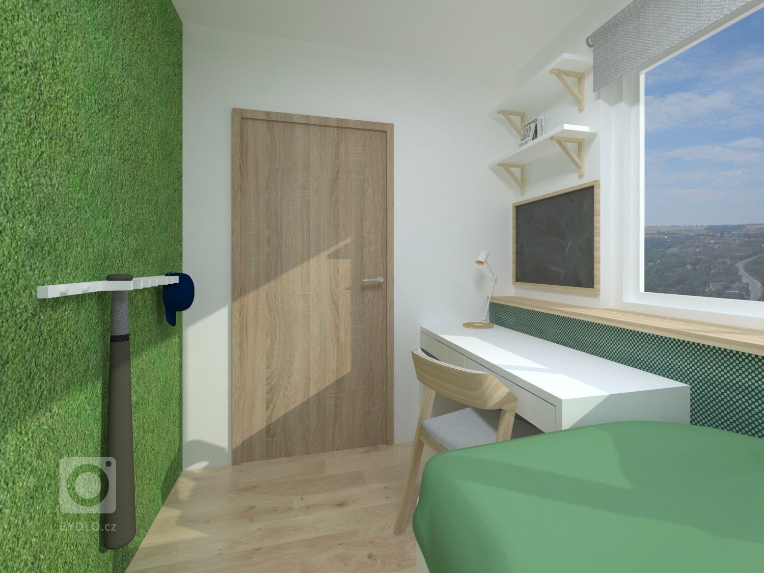 Školák a malý sportovní nadšenec se po přestěhování do panelového domu konečně dočkal samostatného pokoje. Při návrhu jsme se museli vyrovnat s&nbsp;extrémně…