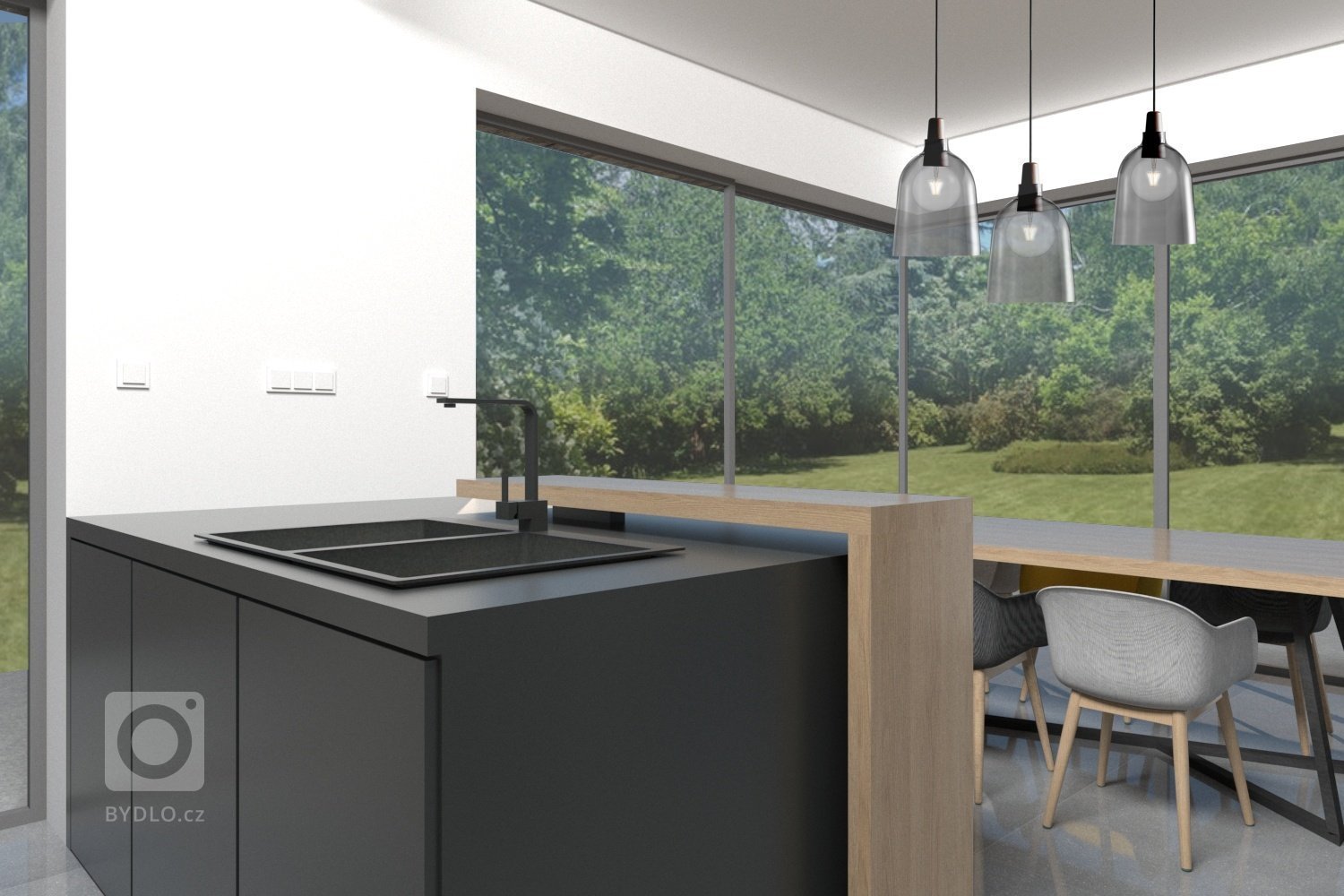 Kuchyni v&nbsp;právě dokončované novostavbě rodinného domu v&nbsp;Bavorovicích si majitelé přáli navrhnout velice minimalisticky a zároveň se chtěli vyhnout…