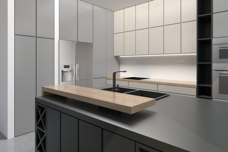 Kuchyni v&nbsp;právě dokončované novostavbě rodinného domu v&nbsp;Bavorovicích si majitelé přáli navrhnout velice minimalisticky a zároveň se chtěli vyhnout…