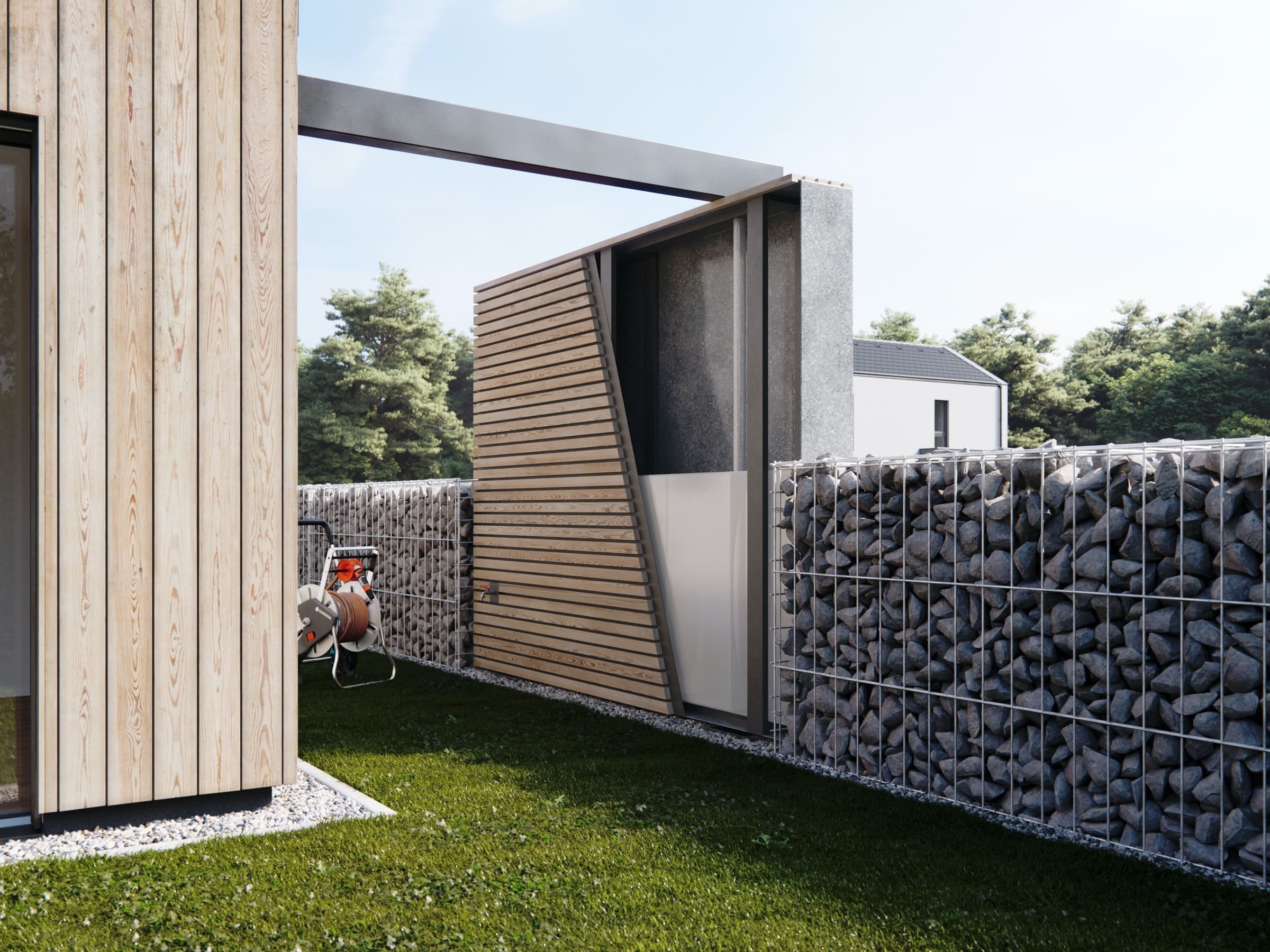 Chytrý plot v sobě ukryje pergolu, posezení či věšák na prádlo