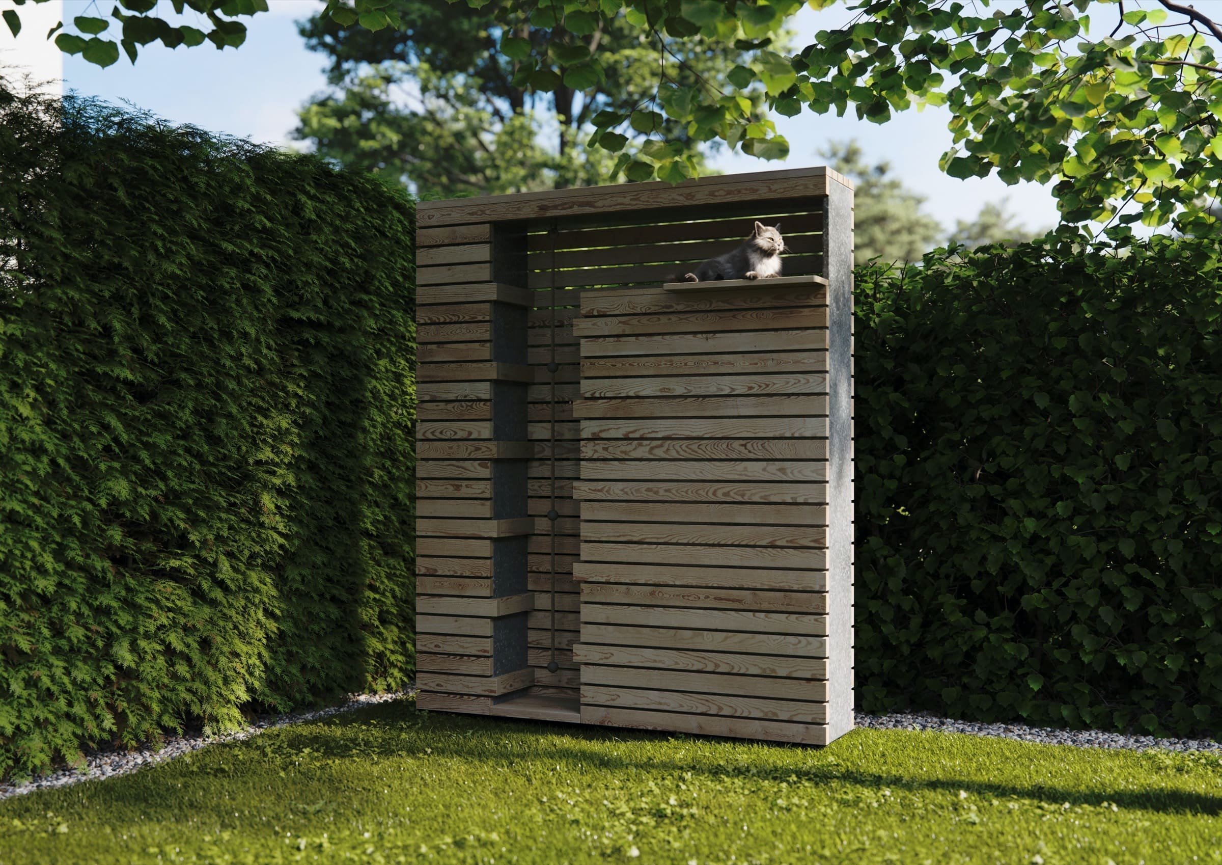 Chytrý plot v sobě ukryje pergolu, posezení či věšák na prádlo