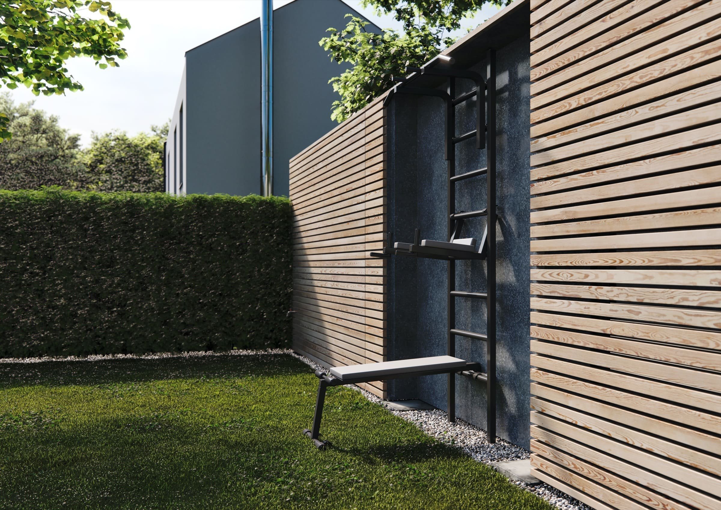 Chytrý plot v sobě ukryje pergolu, posezení či věšák na prádlo