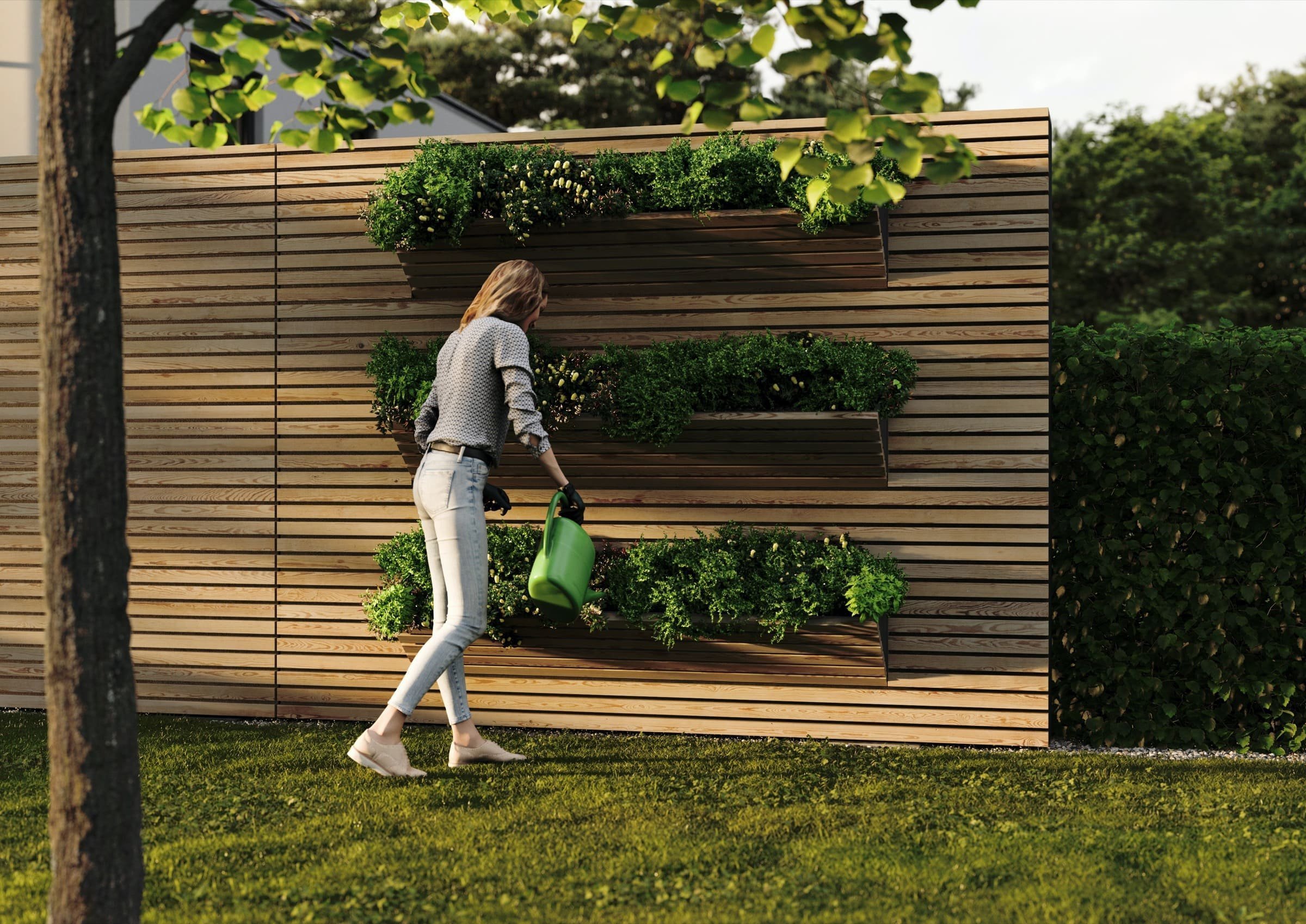 Chytrý plot v sobě ukryje pergolu, posezení či věšák na prádlo