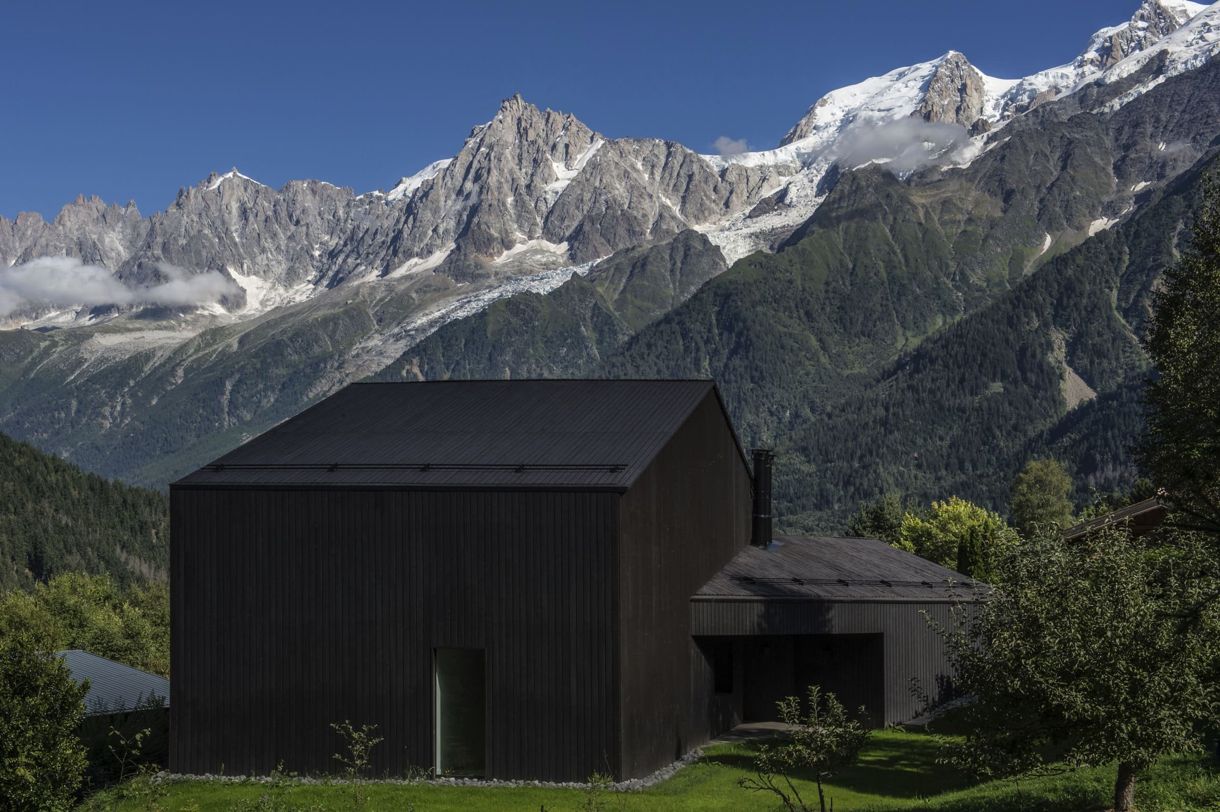 Horská chata v Chamonix s výhledem na Mont Blanc