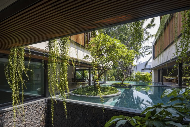 Luxusní dům s bazénem v Singapuru