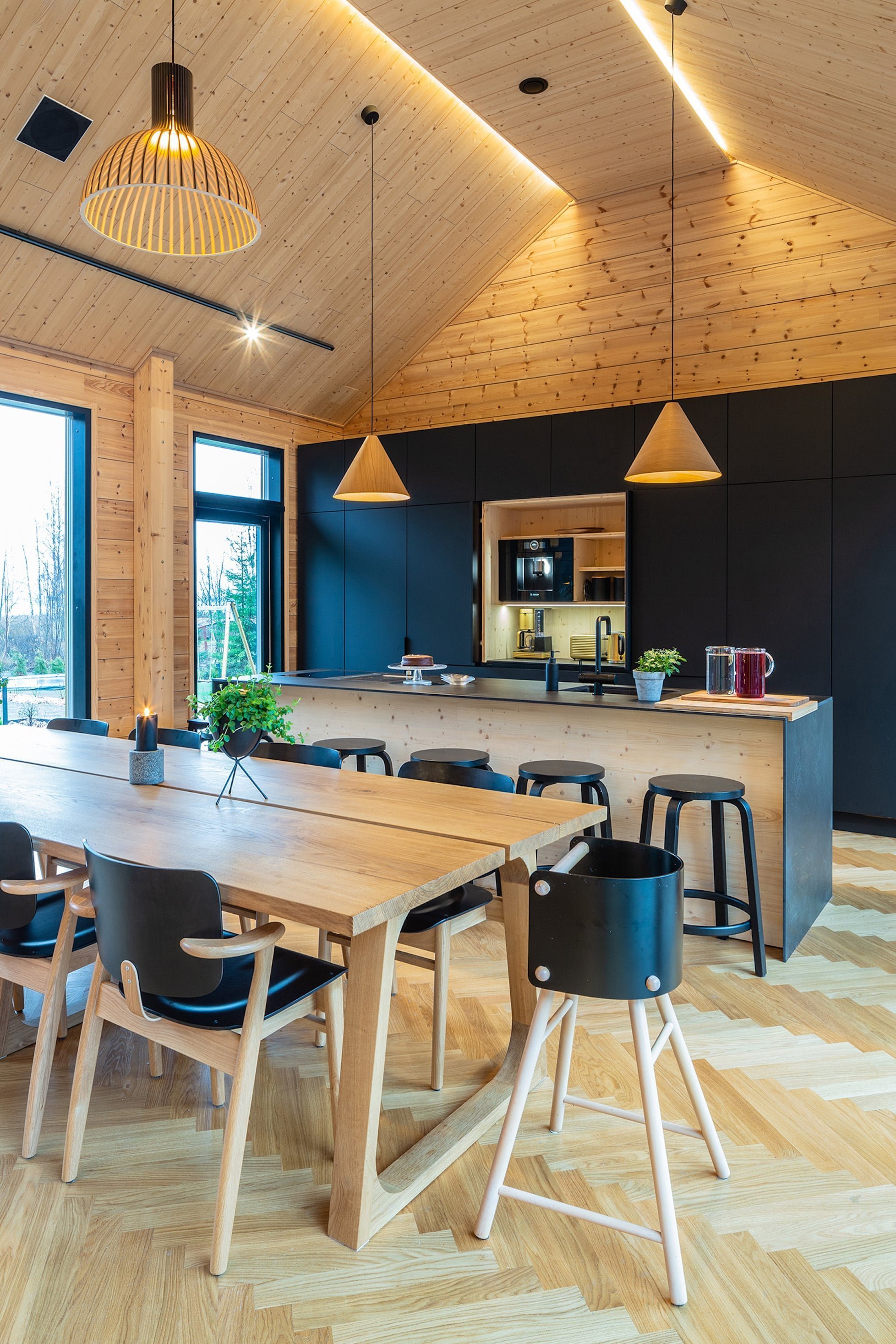 Moderní dřevěný dům na finském venkově