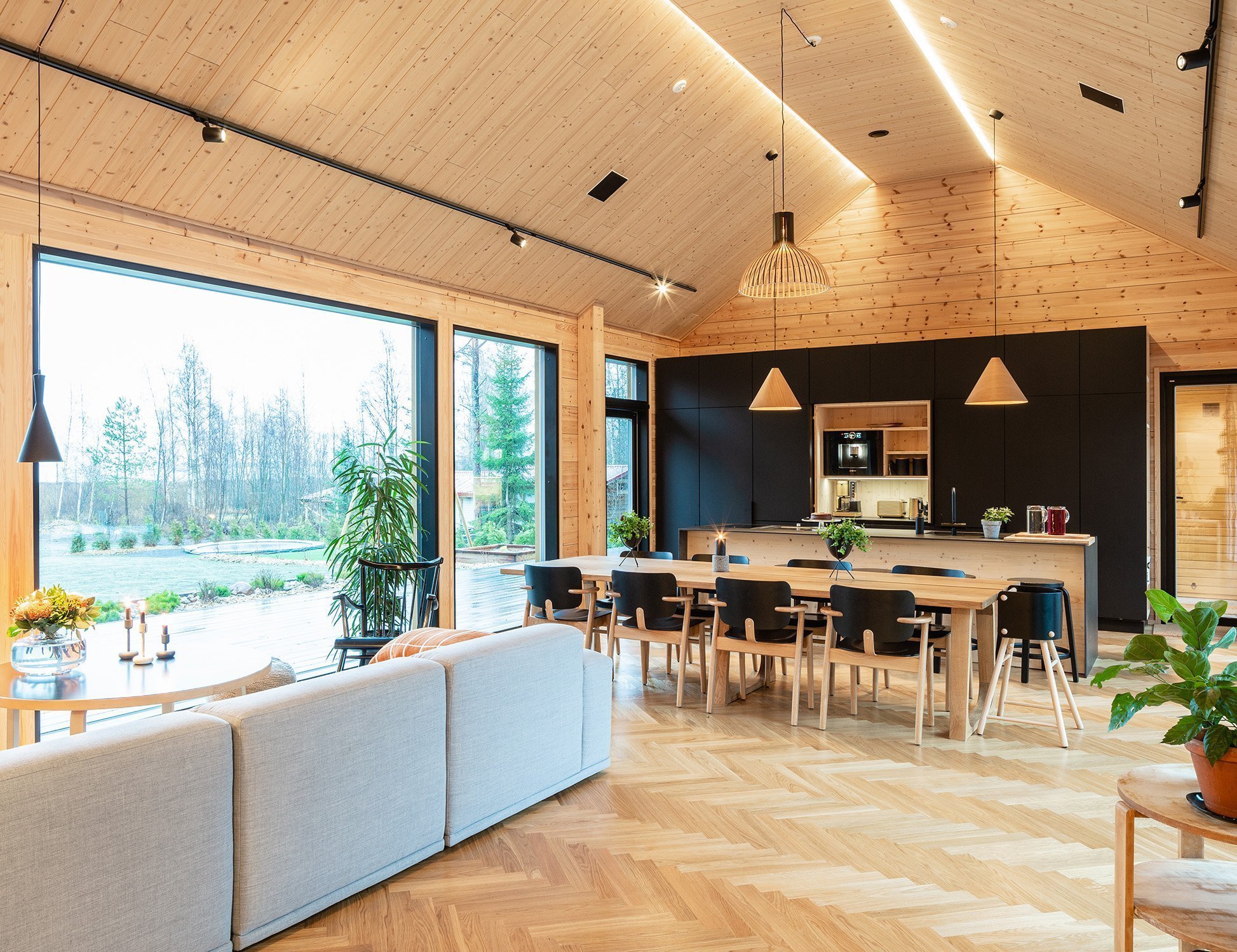 Moderní dřevěný dům na finském venkově