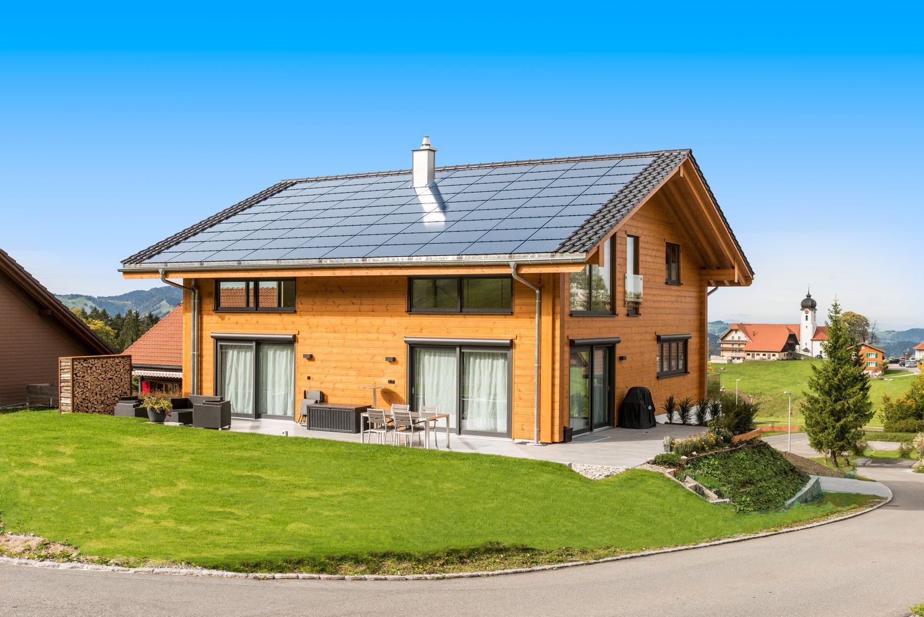 Moderní dřevostavba plná přirozeného světla