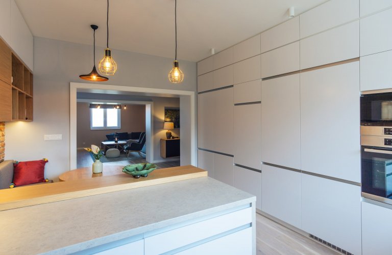 Moderní interiér s výhledem na Tatry