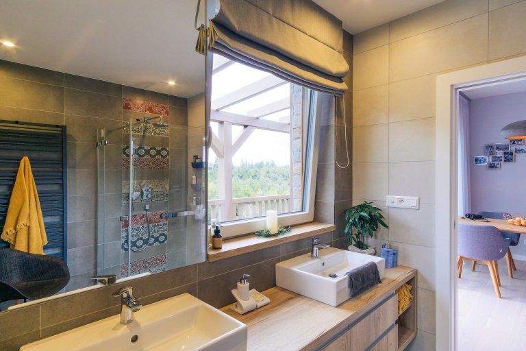 Moderní interiér s výhledem na Tatry