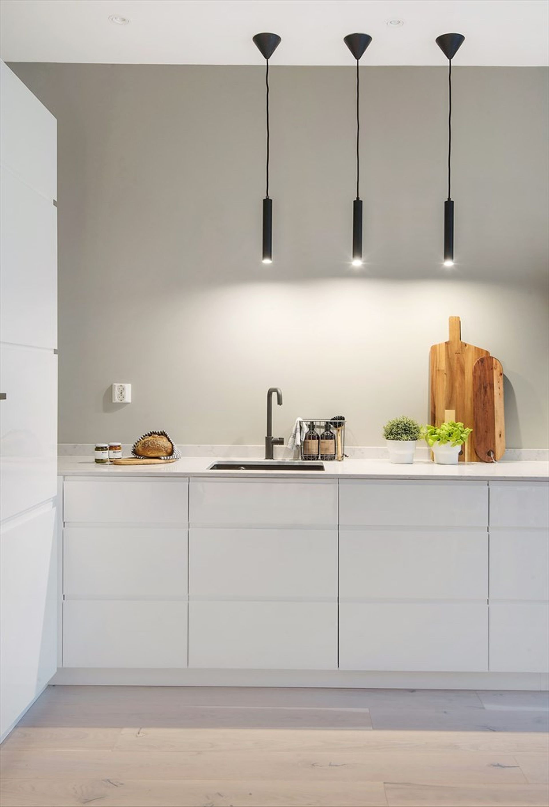 Norský interiér s cihlovou zdí