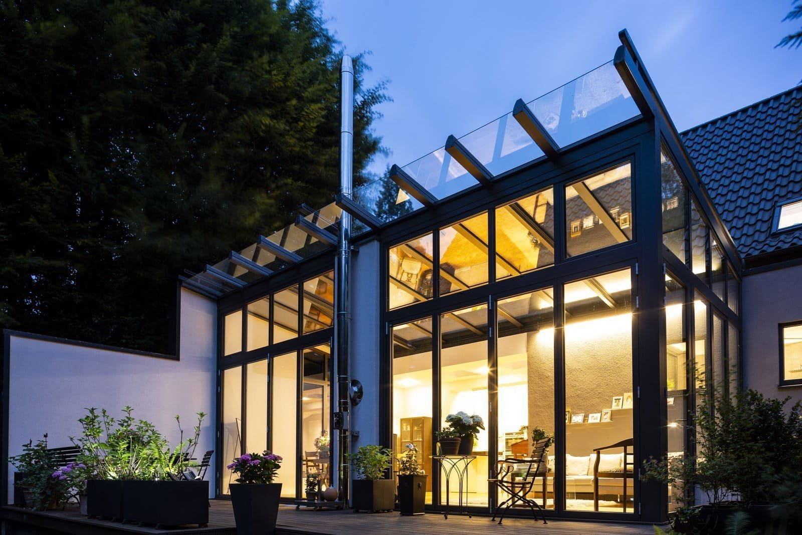 Nová zimní zahrada a koupelna pro rodinný dům